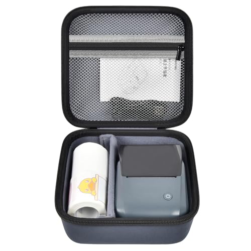 Eva Hard Carrying Case For Niimbot B1 / For B21 / For B21 Pro Label Maker, Portable Storage Bag Travel Box For Thermal Label Printer, Holder With Mesh Pocket For Cable Accessories - Dark Grey