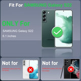 For Samsung Galaxy S22 Case,Galaxy S22 Case With 2Pcs Hd Screen Protector,14 Ft Drop Protection Military Grade 3 In 1 Shockproof/Dustproof/Drop Proof Military Grade Protective Cover For S22 6.1 Black