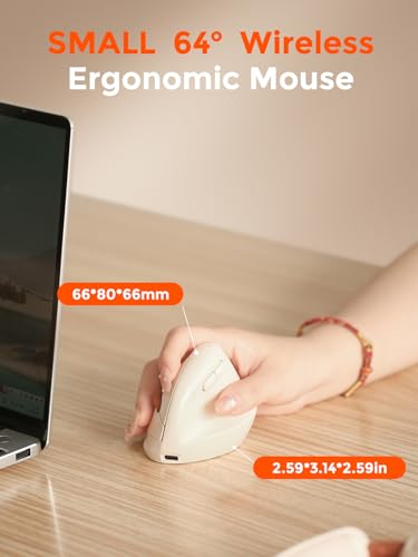 Ergonomic Vertical Wireless Mouse For Small Hands,2.4Ghz / Bt Optical Vertical Mice With Ergo Design For Comfort And Reduced Wrist Strain,3 Multi-Device Connectivity For Computer/Pc/Laptop