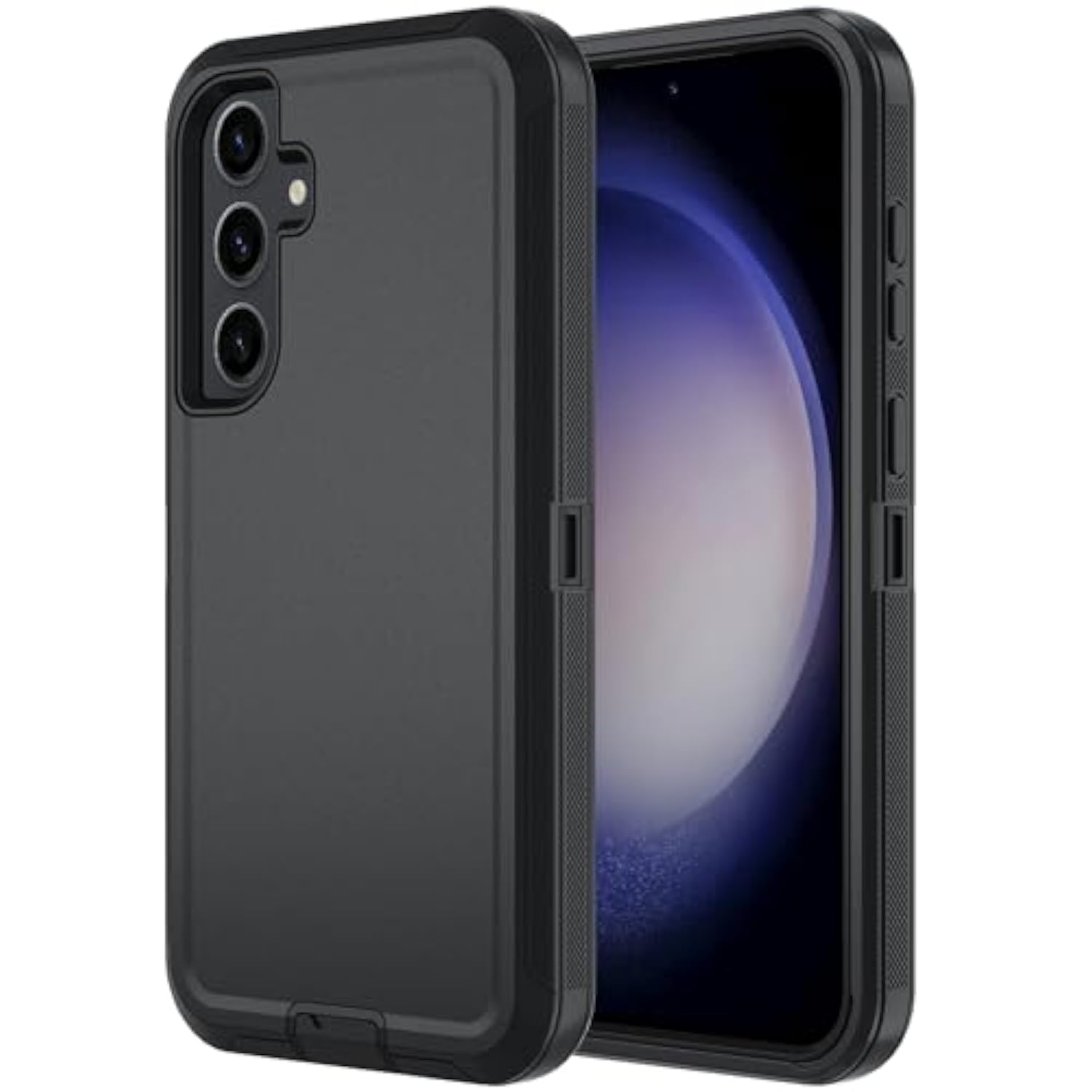 For Samsung Galaxy A36 Case, A36 5G Heavy Duty Case,[Glass Screen Protector] [Military Grade Protective ] [Shockproof] [Dropproof] [Dust-Proof] (With Belt Clip, Black)