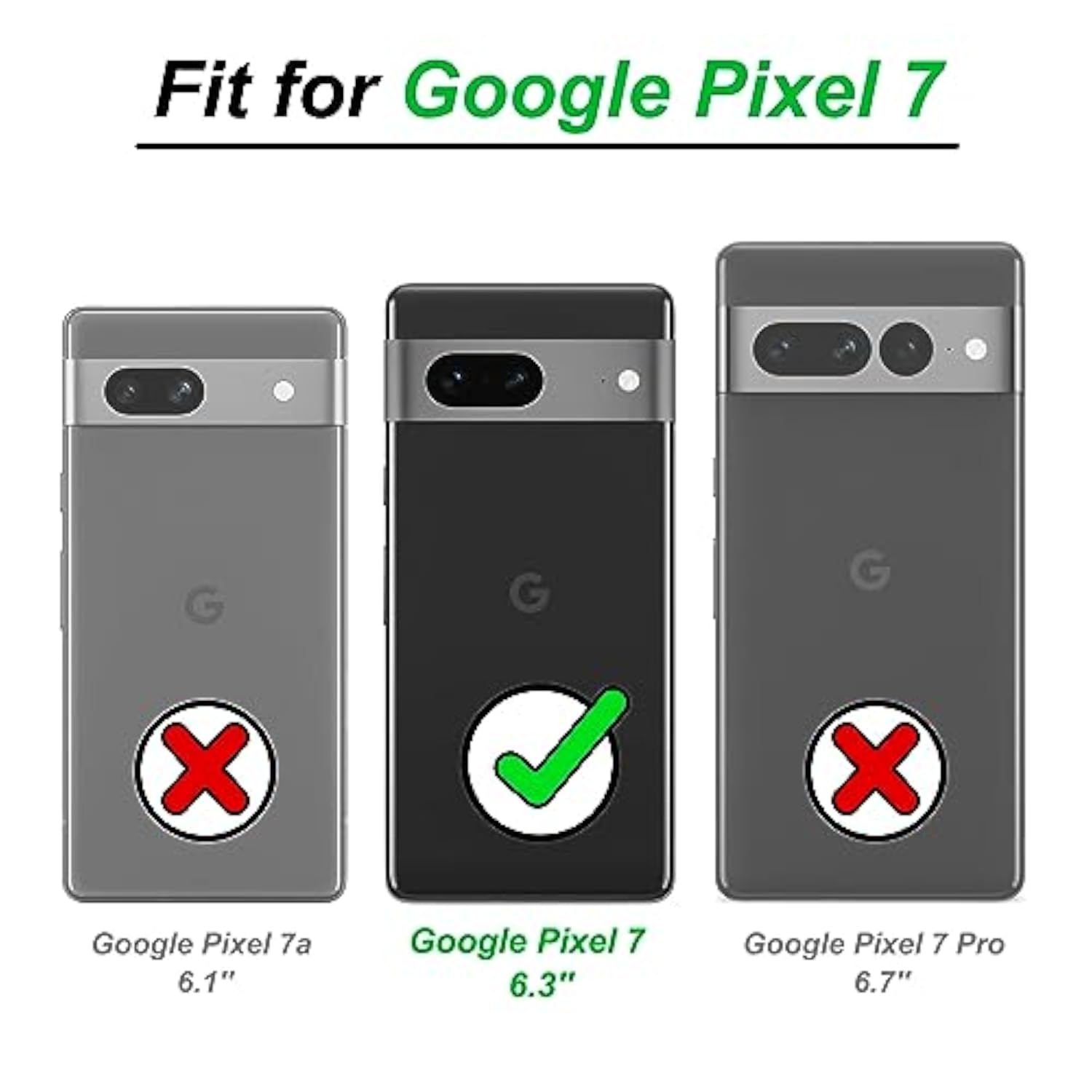 Pixel 7 Case with 2Pcs Screen Protector Cover for Google Pixel 7, Purple