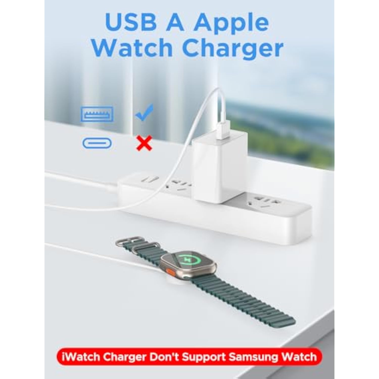Upgraded Iwatch Charger Compatible With Apple Watch Charger Usb Magnetic Charging Cable Portable Fast Charger Accessories For Iwatch Series 10/9/8/7/6/5/4/3/2 Ultra 2/Se