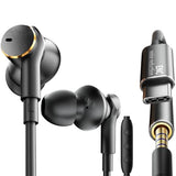Premium Wired Ear bud with ENC Noise Reduction-Rich Deep Bass Dual-Driver In-Ear Eerphones,Call Noise Cancellation Earbuds USB C,Noise-Isolating