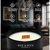 Wax And Wick 12Oz Scented Candle For Men, 100% Soy Wax, Double Wood Wick, Black Jar, Driftwood Scent, Long Lasting, Masculine Scents, Perfect For Home, Mancave, Bachelor Pad, Men'S Gift - Made In Usa