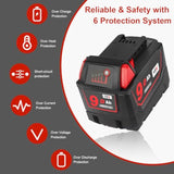 9Ah 18V Replacement Battery Compatible With Milwaukee M18 Xc 48-11-1840 48-11-1860 Cordless Power Tools Lithium Batteries