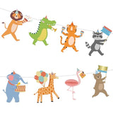 Party Animal Banner Animal Birthday Party Decorations Happy Birthday Garland Banner For Kids Girls Boys Zoo Carnival Decorations Supplies