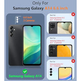 For Samsung Galaxy A14 5G Case: Dual Layer Protective Heavy Duty Cell Phone Cover Shockproof Rugged With Non Slip Textured Back - Protection Bumper Tough - 2023, 6.6Inch (Matte Black)