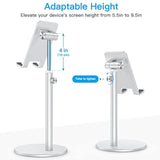 Cell Phone Stand, Omoton Angle Height Adjustable Aluminum Phone Holder For Desk, For 16 Pro Max Plus, Tablets(4-11''), Silver