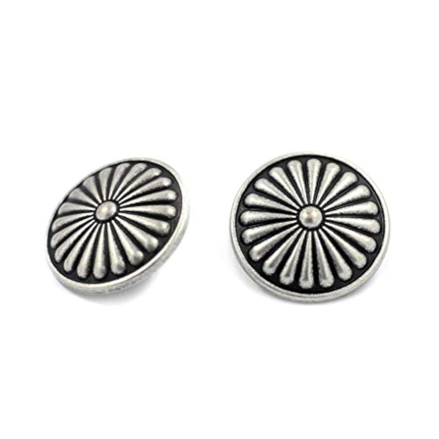 10 Pieces Flower Shield Metal Shank Buttons. 23Mm (7/8 Inch) (Antique