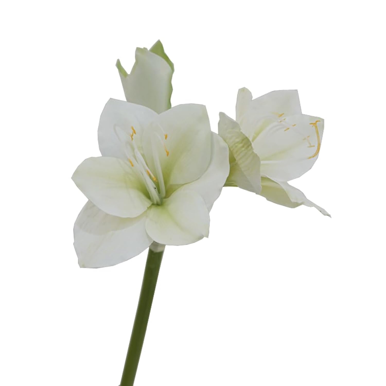 Artificial Amaryllis Flowers, 21.5 Inches, Red, White, Pink, Set Of 3, Faux Lilies For Wedding, Home, Office, Hotel Decor (White)