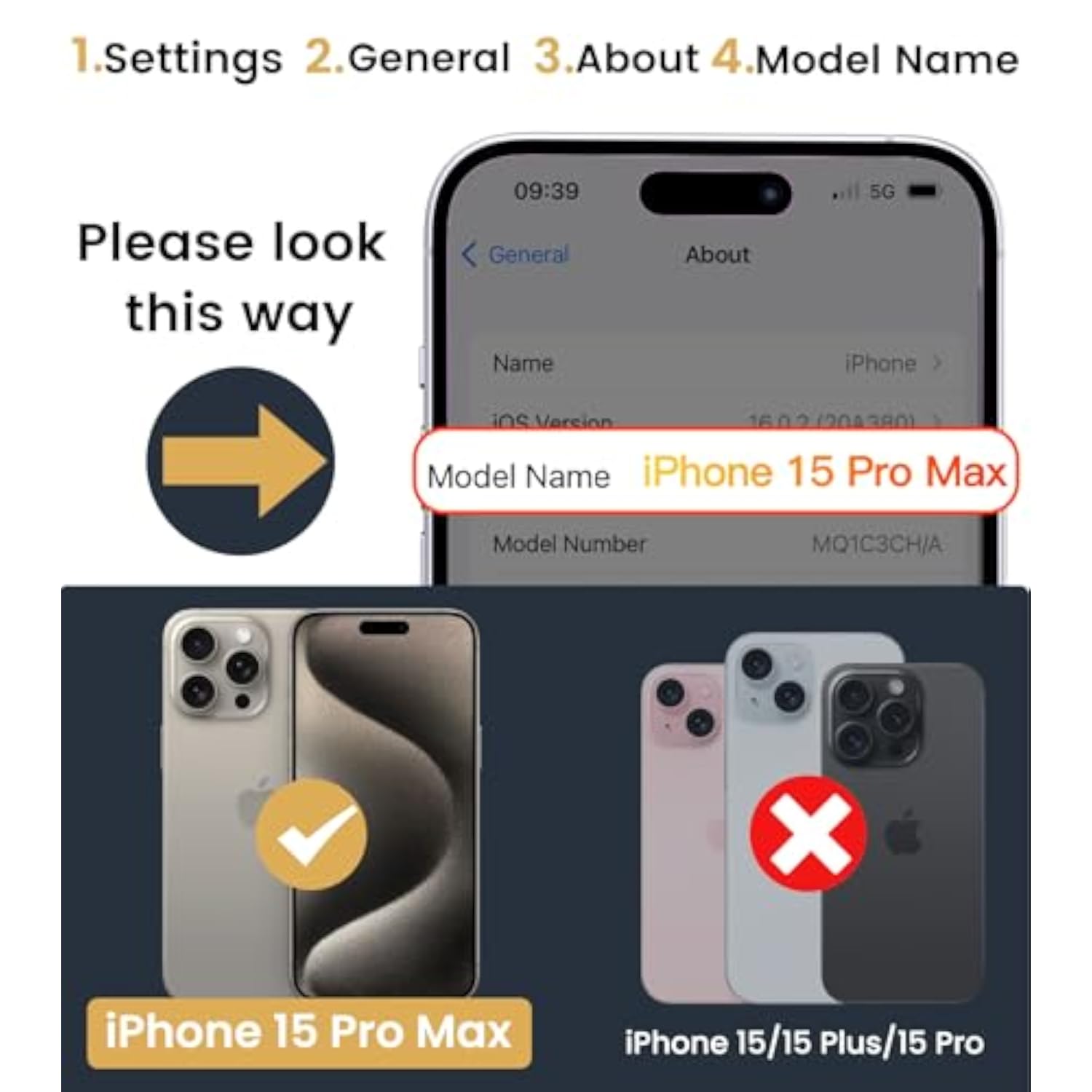 iPhone 15 Pro Max Case with Card Holder and Kickstand, Black - Premium Protection for Your Device