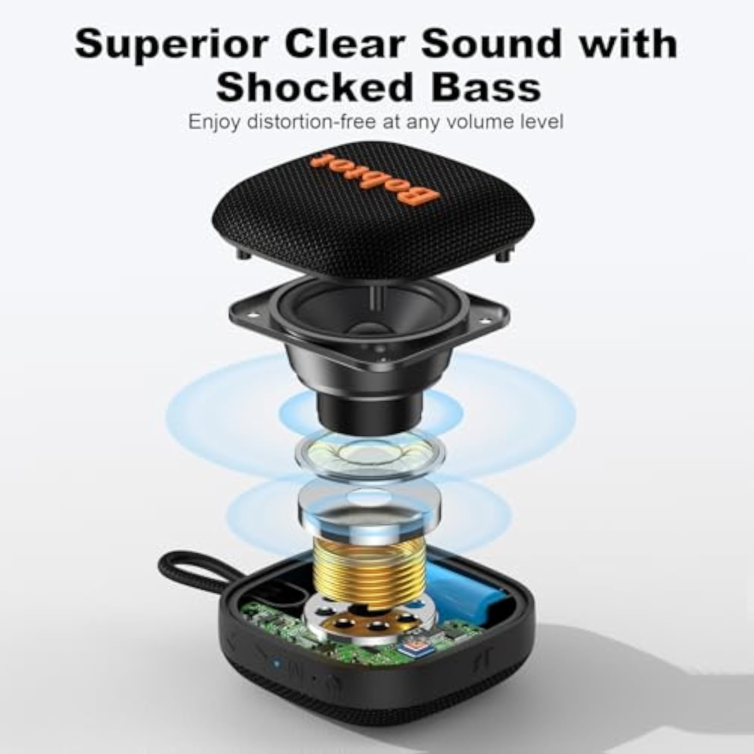 Portable Bluetooth Speakers Wireless Speaker - Waterproof Mini Shower Speaker With 16 Hours Playtime, Loud Stereo Sound, Rich Bass, Tws, Built-In Mic For Home Travel Sport, Black