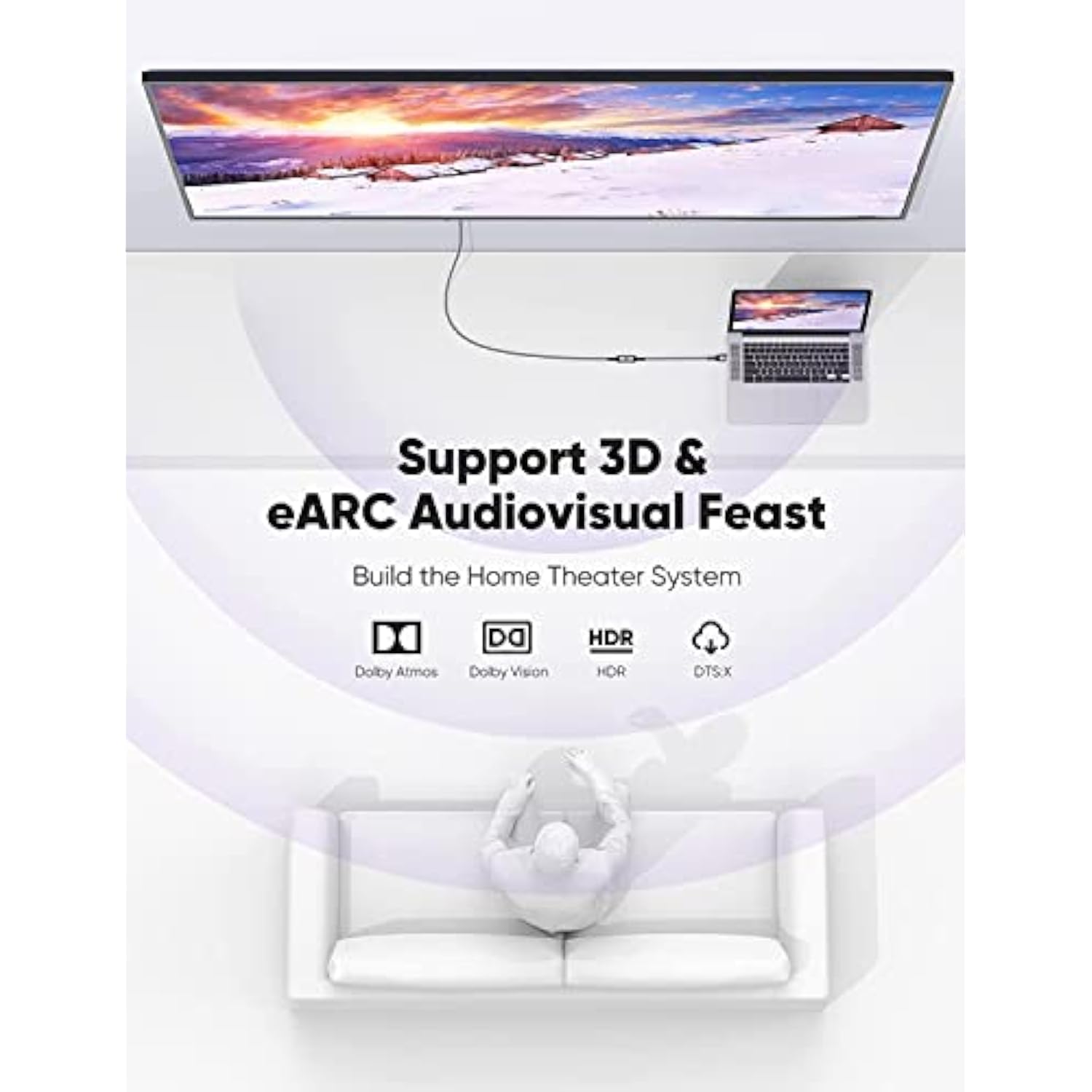 8K Hdmi Extender 3Ft, Hdmi Extension Cable Male To Female Adapter For Tv, 4K@1