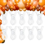 Balloon Arch Clips, 10 Pack 3.5 Inch Transparent Plastic Clips For Balloon Arch, Backdrop Clamps, Heavy Duty Spring Clamps For Party Decoration Crafts And Photography Studios