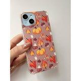 Fall Leaves Pumpkin Acorns Case Compatible With Iphone 15, Aesthetic Autumn Halloween Case For Iphone 15 For Teens Men And Women, Cool Tpu Bumper Phone Case Cover