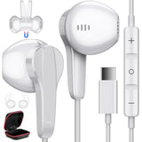 Usb C Headphones For Google Pixel 10 9 Pro Xl Fold 8A 8 7 6 A, Type C Earphone Noise Isolating Wired Earbud With Mic Hifi Stereo Cord Ear Bud For Iphone 17 Air 16 15 Pro Max Galaxy S25 Ultra S24 S23
