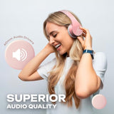 PowerLocus Bluetooth Headphones Over Ear, Bluetooth Headphone Rose Gold, Wirel