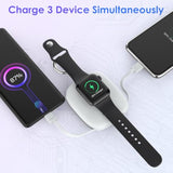 Small Portable Charger 5000Mah,Iwatch Wireless Charger Mini Power Bank With Built-In Cable,Travel Keychain Charger For Apple Watch 9/Ultra2/8/Ultra/7/6/Se/5/4/3, Iphone 15/14/13/12/11,Android Phone