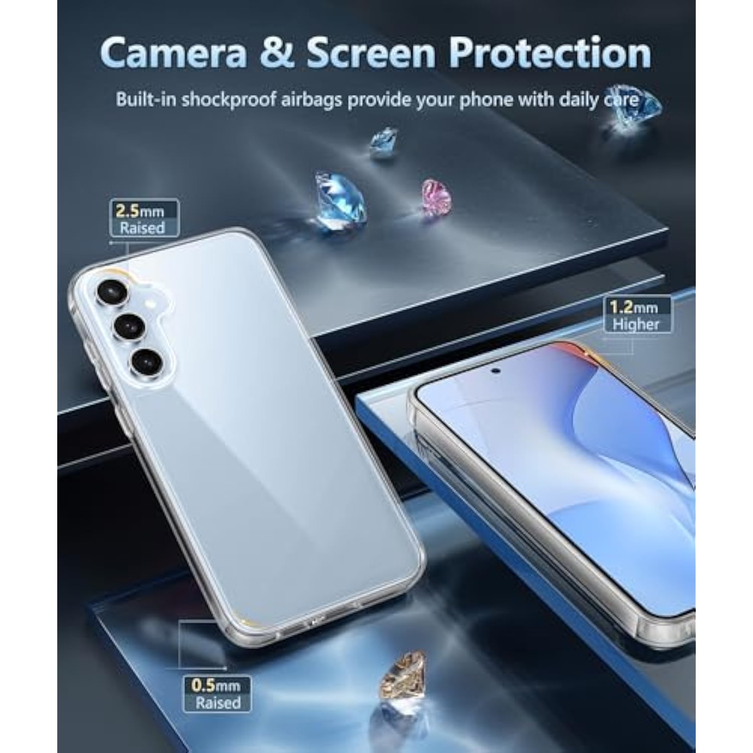 For Samsung Galaxy S24-Fe Case: Clear Grade Drop Protection Anti Yellowing Slim Case - Rugged Shockproof Protective Transparent Cell Phone Cover(Clear)