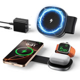 3 In 1 Charging Station For Iphone 16/15/14/13/12 Series, Foldable Travel Charger For Multiple Devices For Airpods 4/3/2/Pro, Wireless Charger Magnetic Charging For Apple Watch 10 9 8 7 6 5 4 3 Ultra