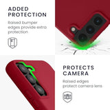 Samsung Galaxy S22 Case Compatible with kwmobile TPU Silicone Phone Cover Rhubarb Red