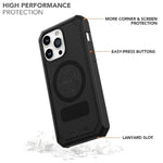 Rokform - iPhone 15 Pro Max Case, Rugged Series, Magnetic 15 Pro Max Cover with RokLock Twist Lock, Drop Tested Armor (Black)