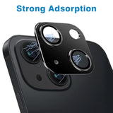 Compatible With Iphone 15 And 15 Plus Camera Lens Protector, Anti-Scratch Tempered Glass Len Screen Protector Shockproof Full Protective Camera Cover Case Friendly Lens Cover-Black