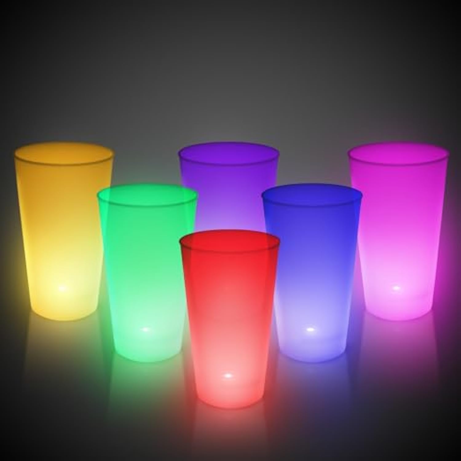 6 Pack LED Light Up Party Cups 16oz Multicolor for New Year Birthday Raves