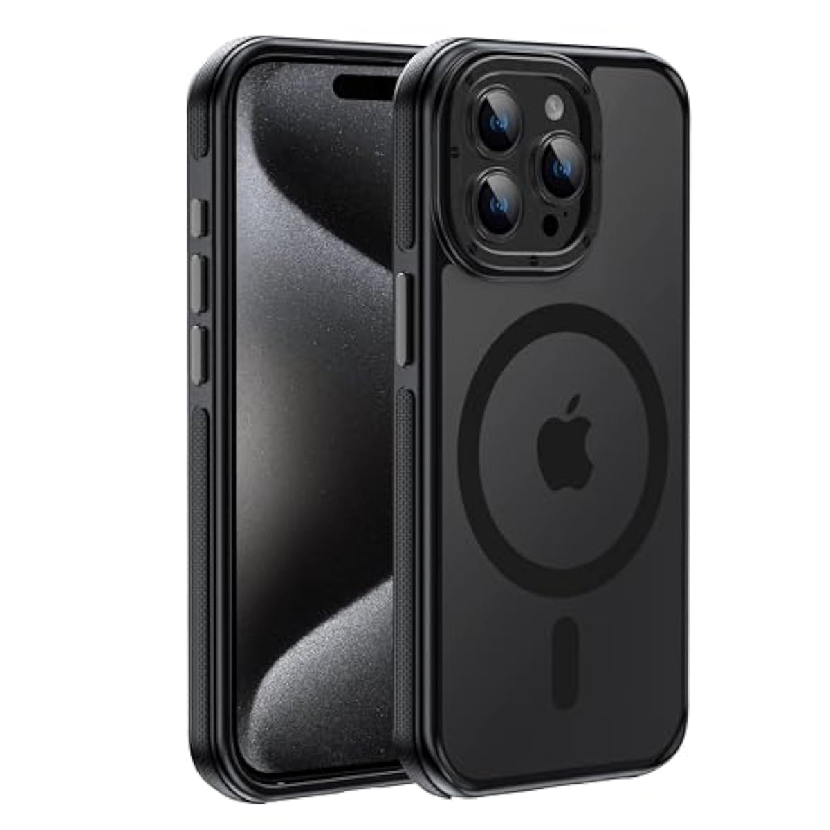 Strong Magnetic Case For Iphone 12 Pro Max [10Ft Military-Grade Protection] Compatible With Fit Magsafe Shockproof Slim Thin Cover 6.7 Inch 12 Pro Max Phone Case, Black Bumper