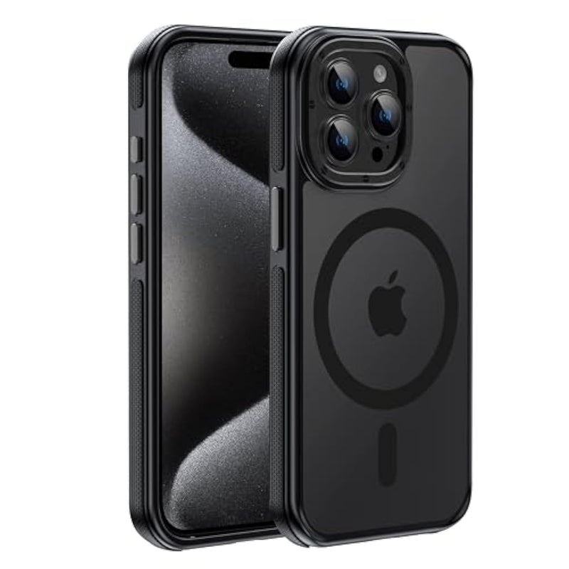 Strong Magnetic Case For Iphone 12 Pro Max [10Ft Military-Grade Protection] Compatible With Fit Magsafe Shockproof Slim Thin Cover 6.7 Inch 12 Pro Max Phone Case, Black Bumper