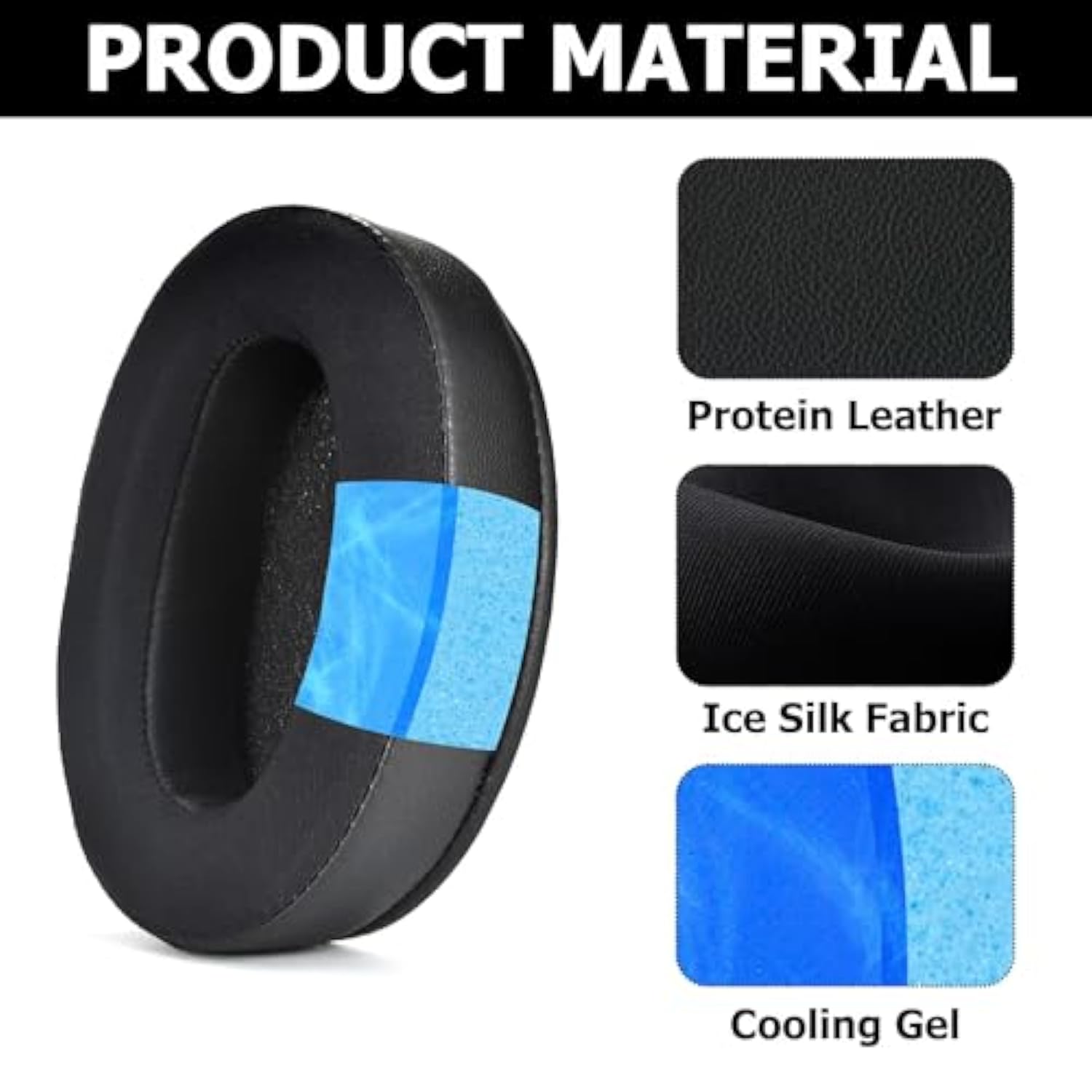 Wh-Xb910N Replacement Earpads For Sony Wh-Xb910N Xb910 Wireless Noise Cancelling Headphones,Ear Pads Cushions With Soft Cooling Gel And Breathable Ice Silk Fabric Wh-Xb910N Ear Pads(Black)