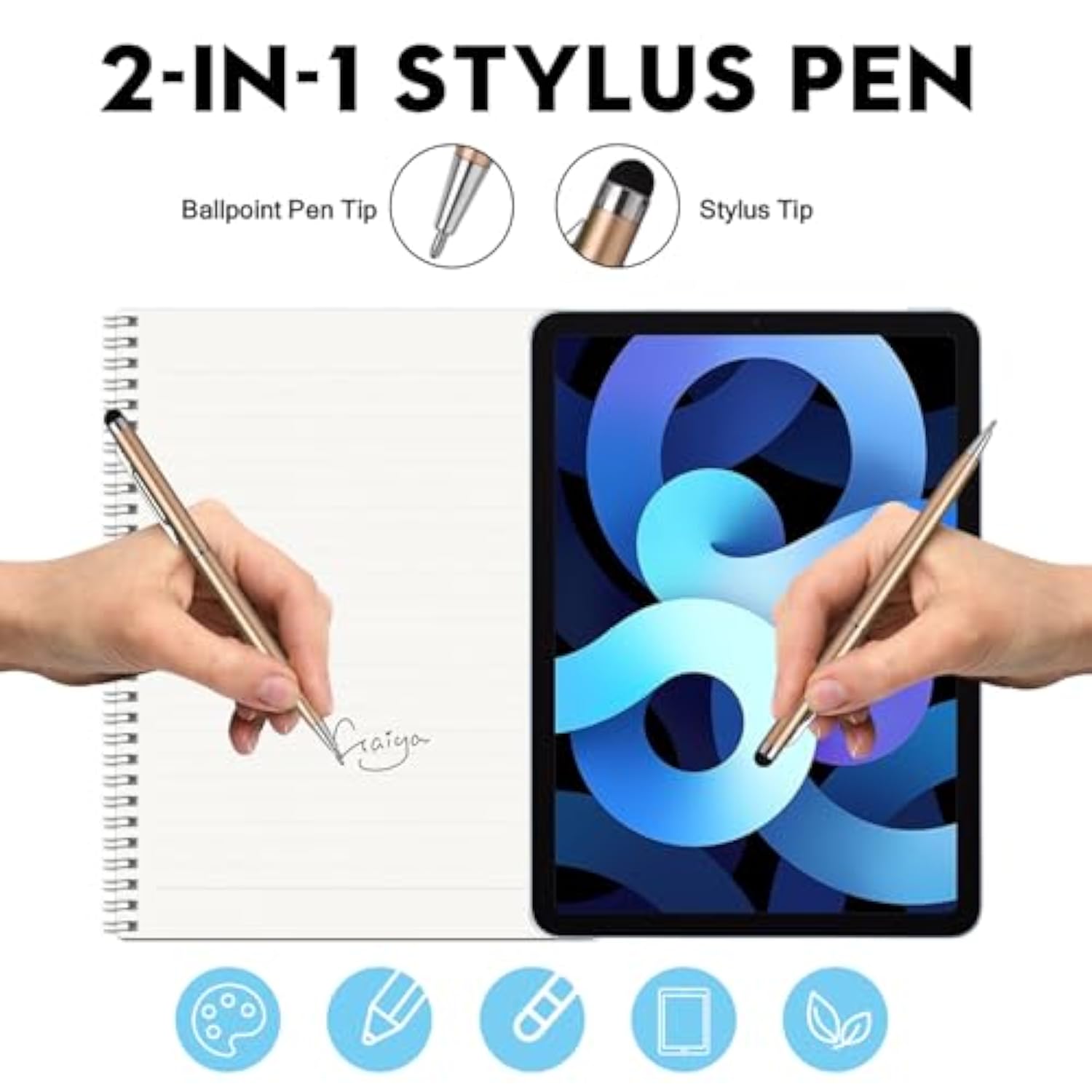 15-Pack 2-in-1 Stylus & Ballpoint Pens for Touchscreens Phones Tablets Kindle