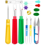 Seam Rippers For Sewing – 2 Big And 2 Small Stitch Remover Tools, Thread Ripper, Embroidery Removal Tool, With Needle Threaders, Thimbles, Tape Measure, Tailors Awl And Thread Snips
