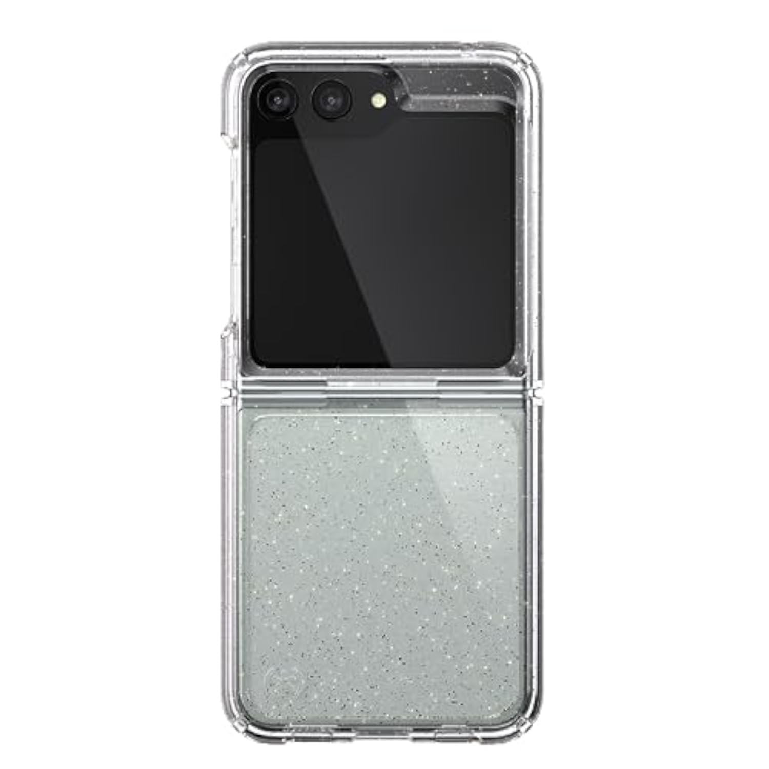 Speck Clear Samsung Galaxy Z Flip 5 Case - Foldable, Scratch Resistant & Drop Protection - Anti-Yellowing Clear Phone Case for Galaxy Z Flip 5 - Presidio Perfect-Clear with Gold Glitter