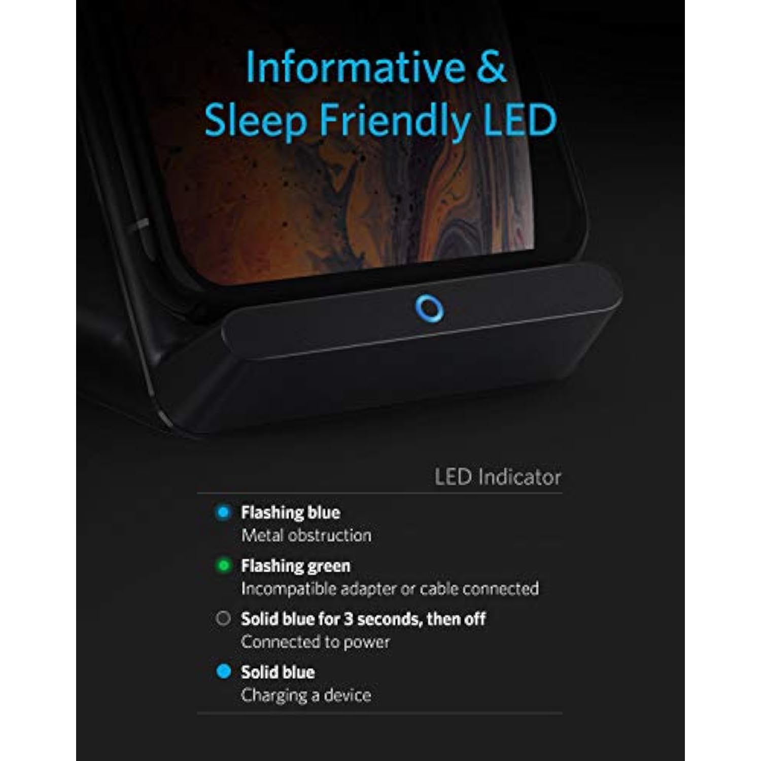 Anker 2 Pack 313 Wireless Charger (Stand), Qi-Certified for iPhone 16/16 Pro/16 Pro Max/15/14/13, 10W Fast-Charging Galaxy S23 S22 S21(No AC Adapter)