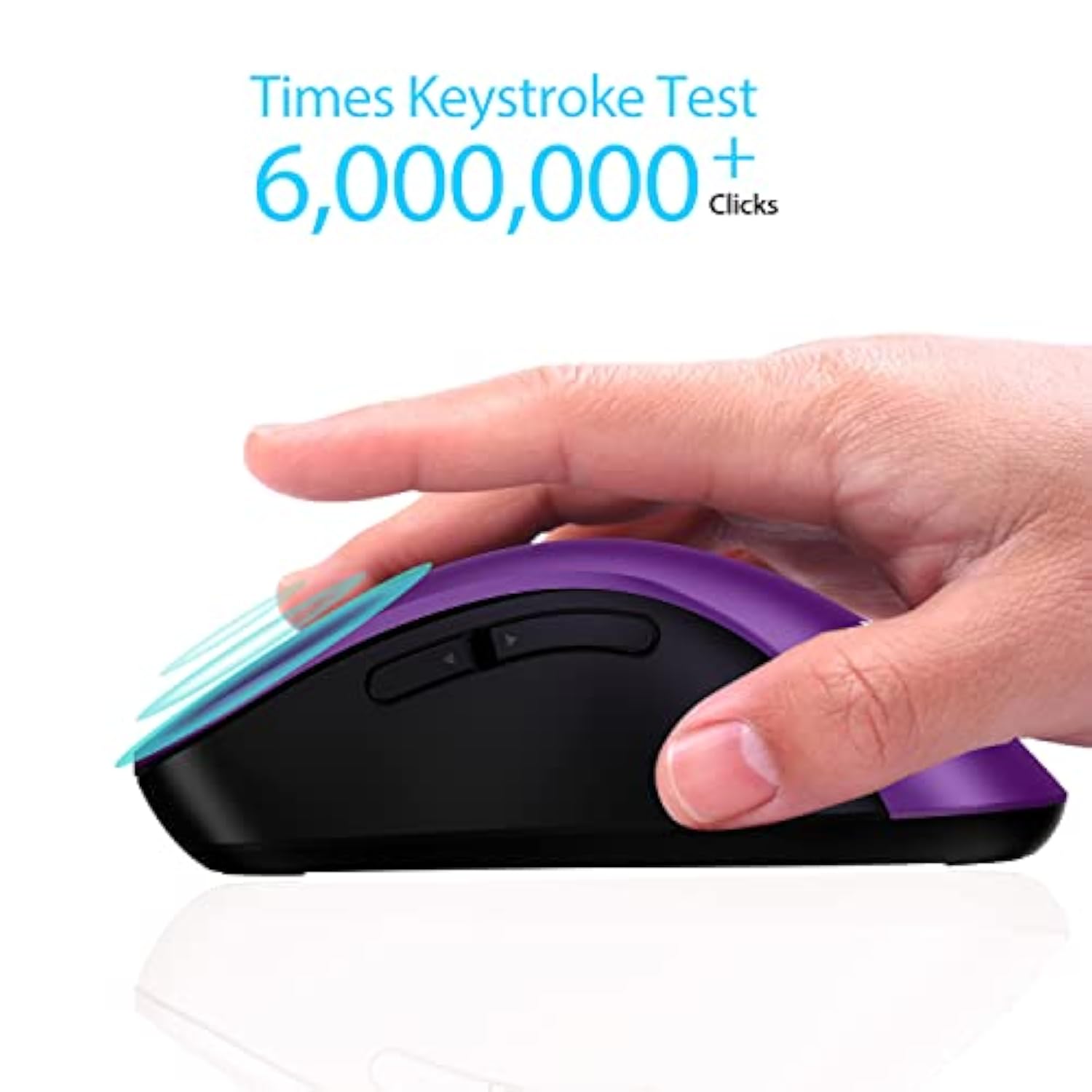 2.4G Wireless Mouse, 1400 Dpi Computer Mice With Usb Receiver, Portable Wireless Usb Mouse Battery Powered Cordless Mice For Laptop, Pc, Desktop, 5 Buttons, Purple