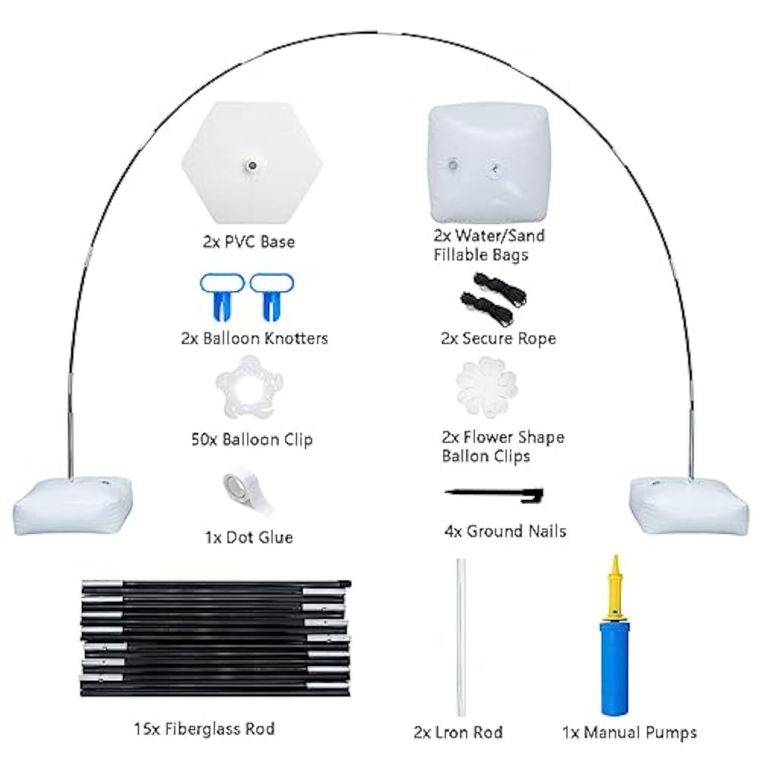 Reusable Balloon Arch Stand Kit With Base, Adjustable Balloon Arch Frame 10Ft Wide & 9Ft Tall For Graduation Wedding Birthday Baby Shower Party Supplies Halloween Decoraitons