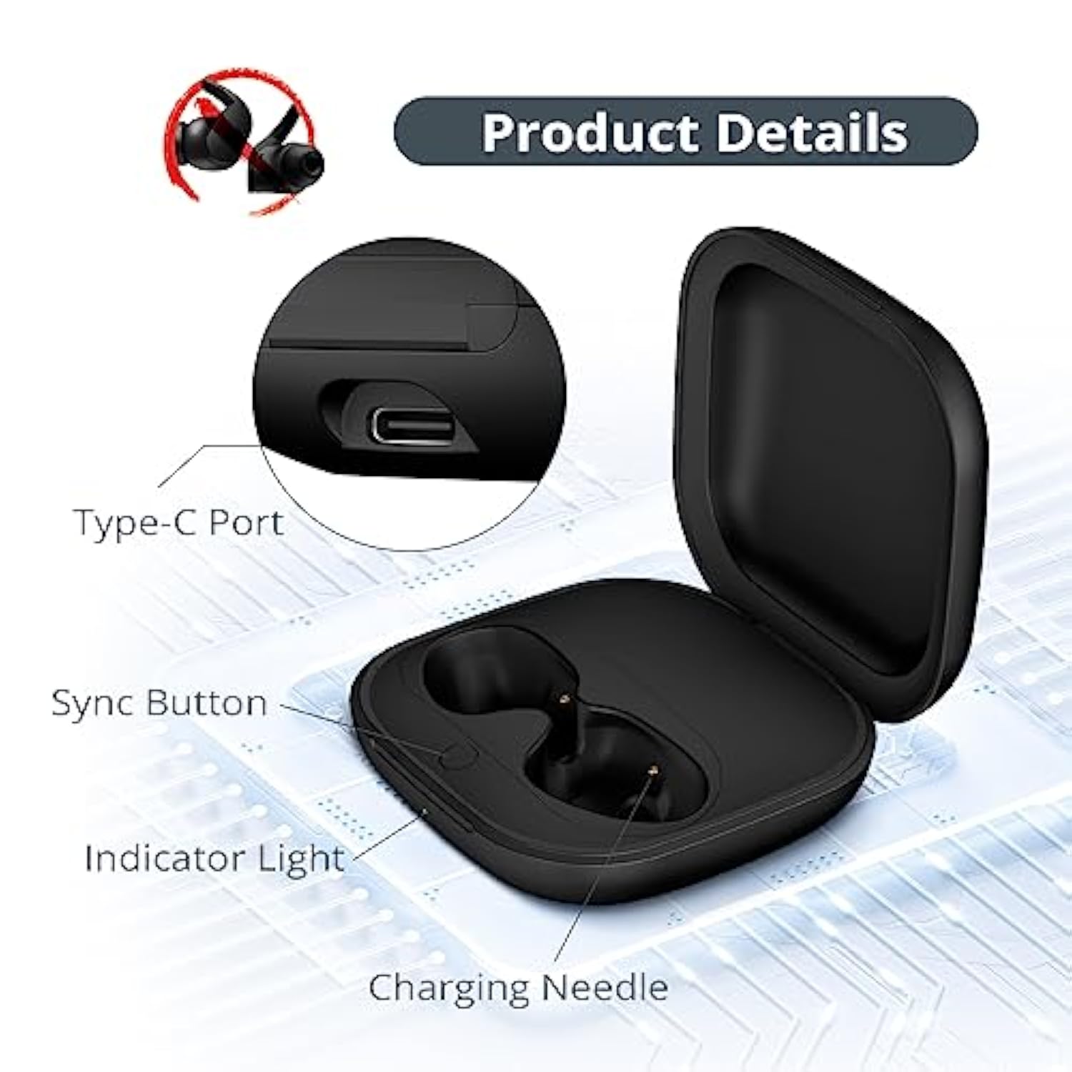 Charging Case Replacement Compatible For Beats Fit Pro, Portable Charger Case Support To Wireless Pairing, With Sync Button, 700Mah Built-In Battery, Charge Earbuds 3 Times, Black