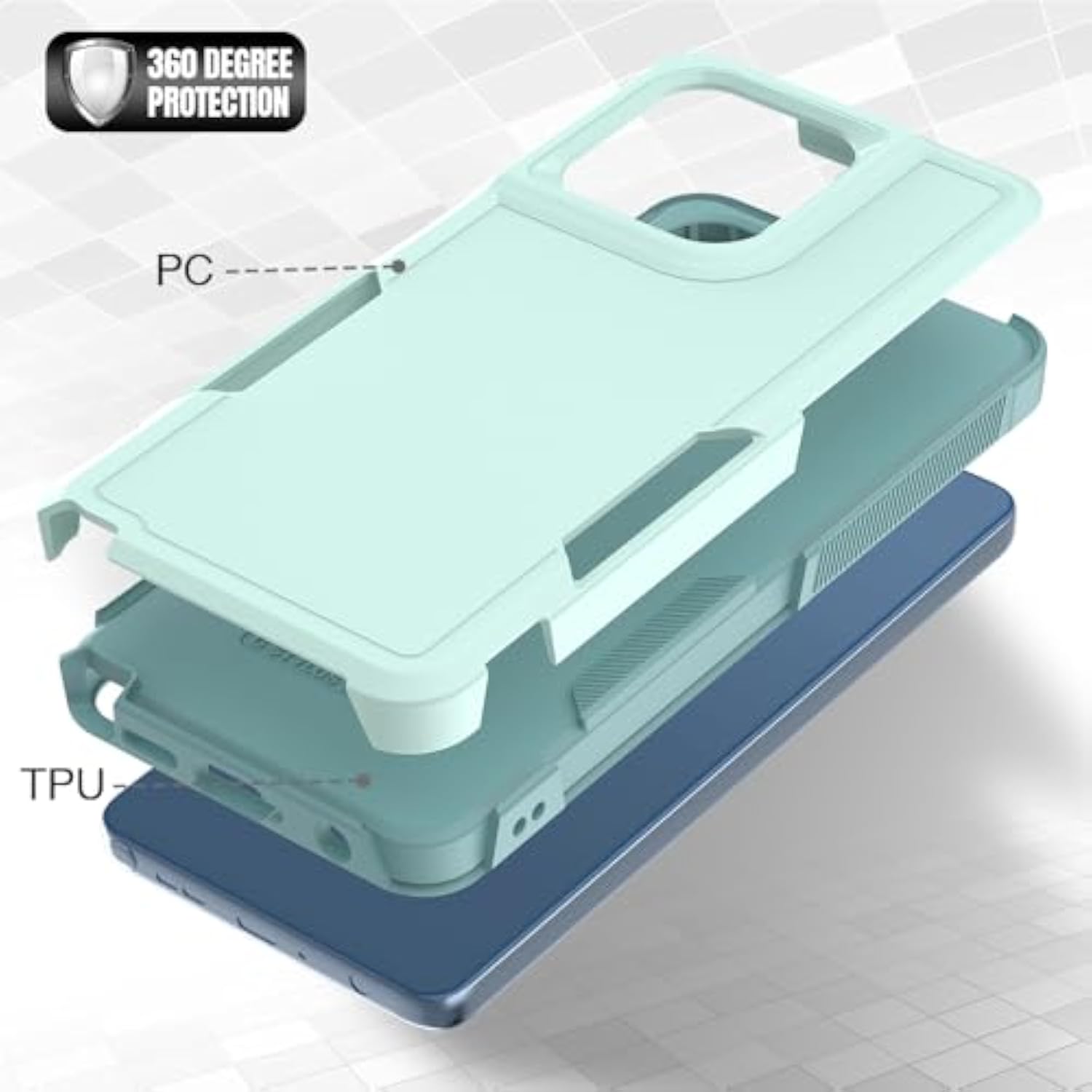 For Moto G Stylus 2025 Case: Dual Layer Protective Heavy Duty Cell Phone Cover Shockproof Rugged With Screen Protector - Military Protection Bumper Tough - For Motorola Moto G Stylus 2025, Mint Green