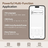 D110 Label Maker Machine With Label, Small Label Printer Bluetooth Connection Multiple Templates Available For Phone Easy To Use For Office Home Organization Rechargeable White
