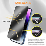 For Iphone 14 Pro Max 6.7" Matte Privacy Screen Protector With Camera Lens Protector Full Coverage Anti-Glare Anti-Spy Tempered Glass Film Anti-Fingerprint No Black Border Easy Installation