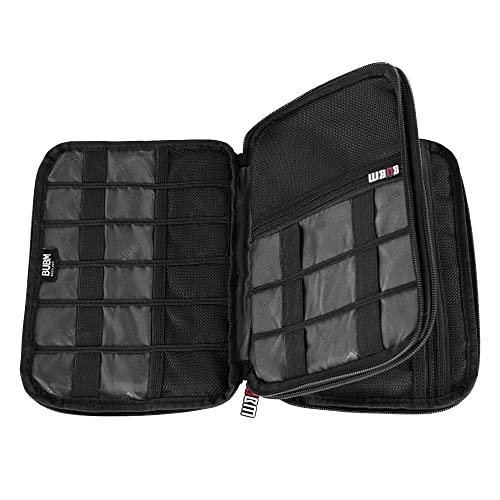Double Layer Electronic Accessories Organizer, Travel Gadget Bag For Cables, Usb Flash Drive, Plug And More, Perfect Size Fits For Ipad Mini (Medium, Black)