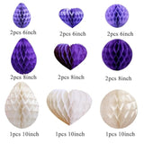 Party Decorations Hanging Paper 15Pcs Honeycomb Balls For Nursery, Baby Shower, Birthday, Wedding?Christmas? Graduation (15 Pieces Purple Set)