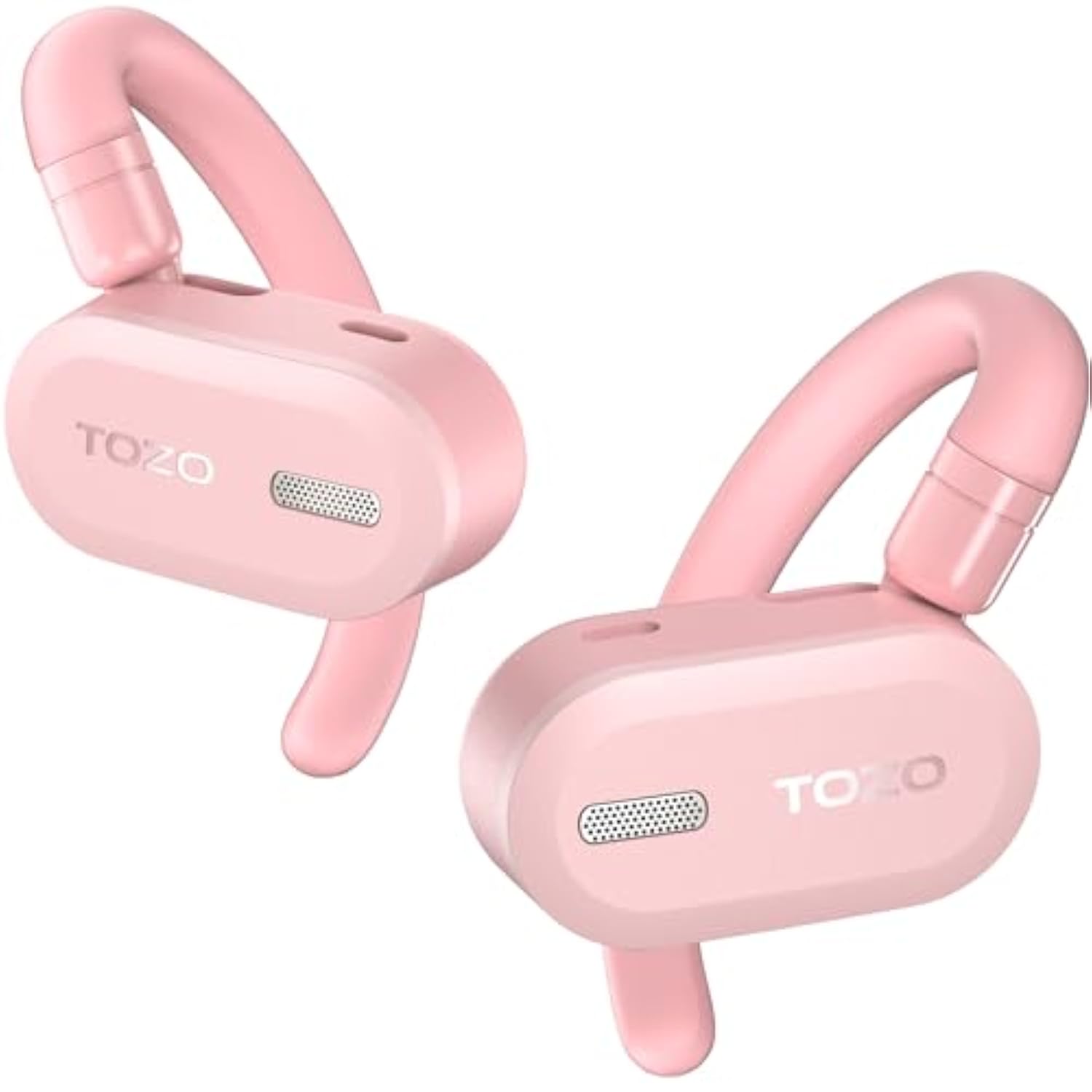 O2 True Open Ear Wireless Headphones Lightweight With Multi-Angle Adjustment, Bluetooth 5.3 Earbuds With Dual-Axis Design For Long-Lasting Comfort, Crystal-Clear Calls For Driving, Pink