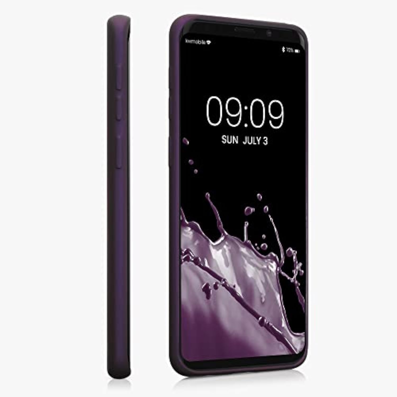 Samsung Galaxy S9 Case Compatible with kwmobile - Soft Slim Metallic TPU Silicone Cover - Metallic Berry