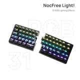 Lite Wireless Split Keyboard Mechanical - Silent Switches, Rgb, Foam, Hot Swappable, Compact 60% Layout, Pbt Keycaps Programmable For Mac & Windows Black