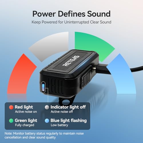 AI Active Noise Cancelling Two Way Radio Headset, Rechargeable, for RT22 RT21 H-777H RT68, Compatible with Pxton, Baofeng, Kenwood Walkie Talkie,