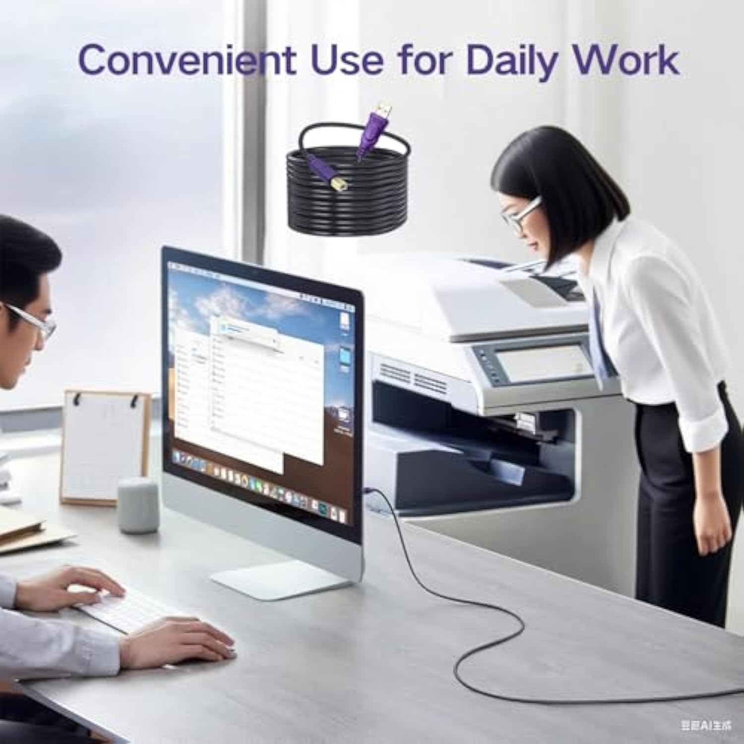 Printer Cable 25 Feet, Usb 2.0 Cable A-Male To B-Male For Printer/Scanner (25 Ft)