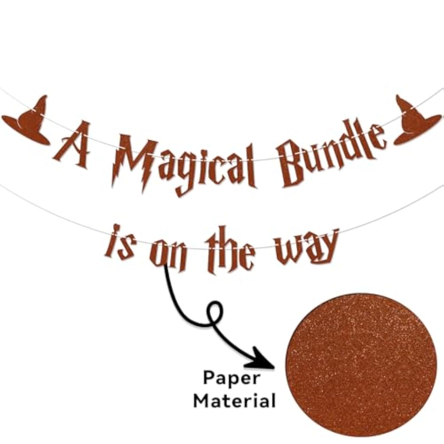 A Magical Bundle Is On the Way Banner – Wizard Theme Baby Shower Decor