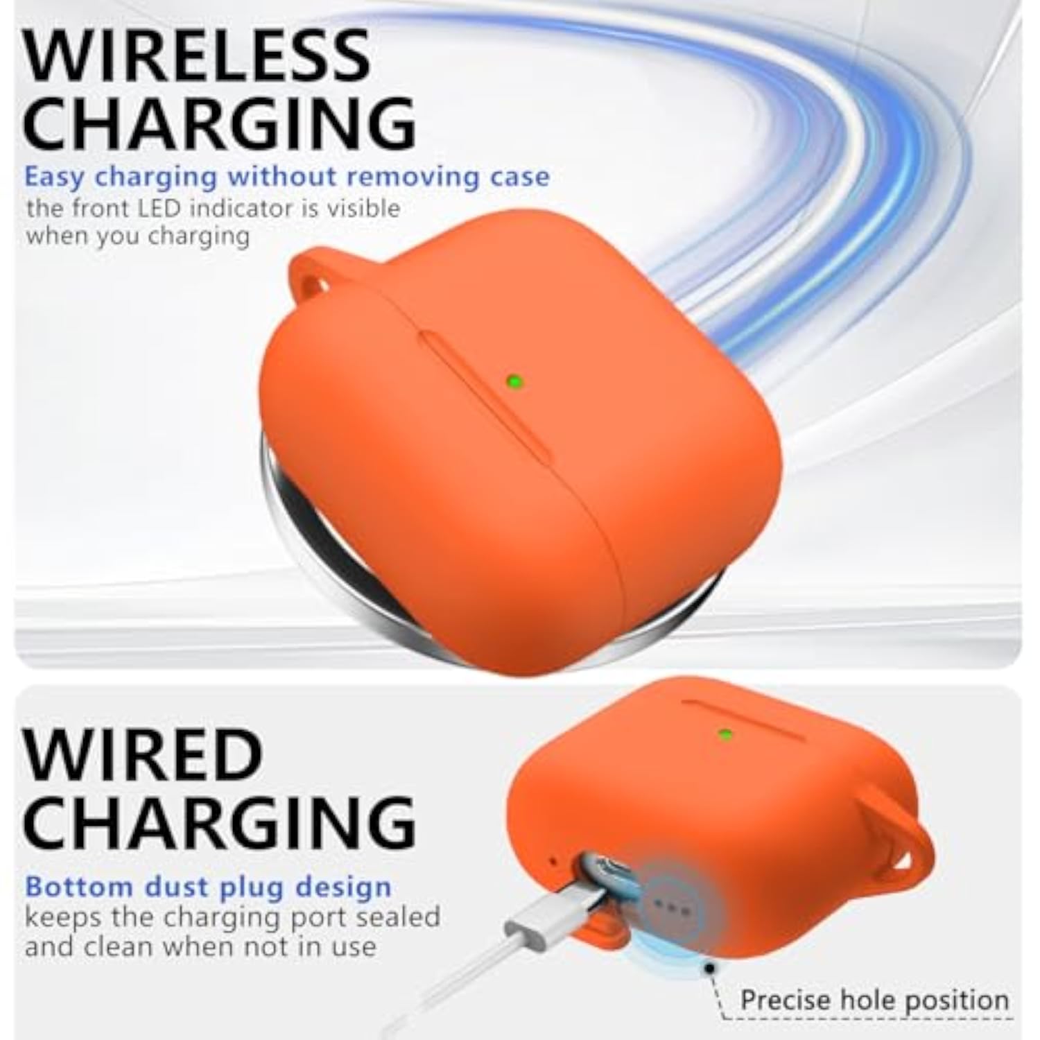 AirPods 4 Case 2024 with Cleaner Kit, Orange - Premium Silicone Protection